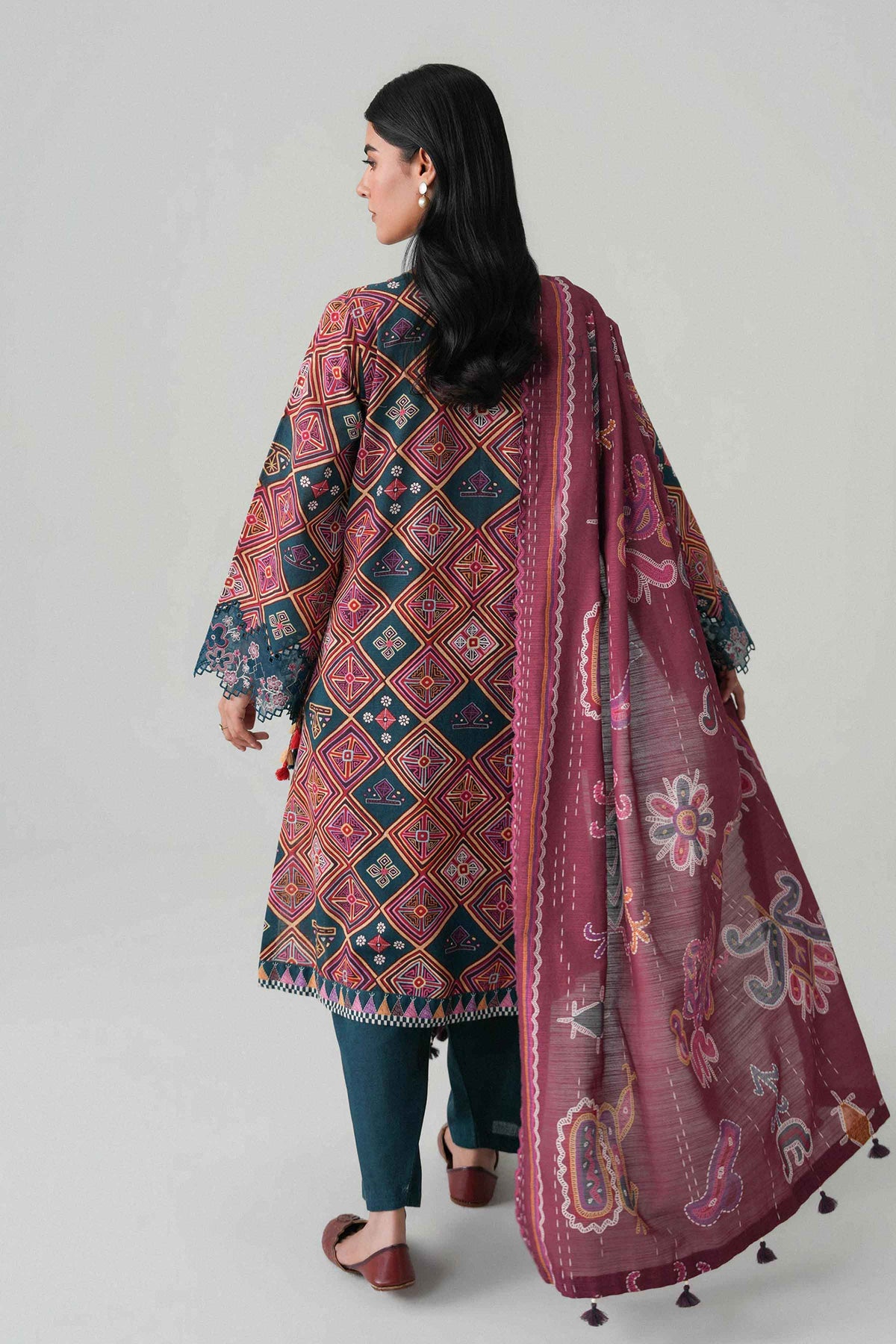 3 Piece - Printed Embroidered Suit - U3PE-NISHA26WV1-95