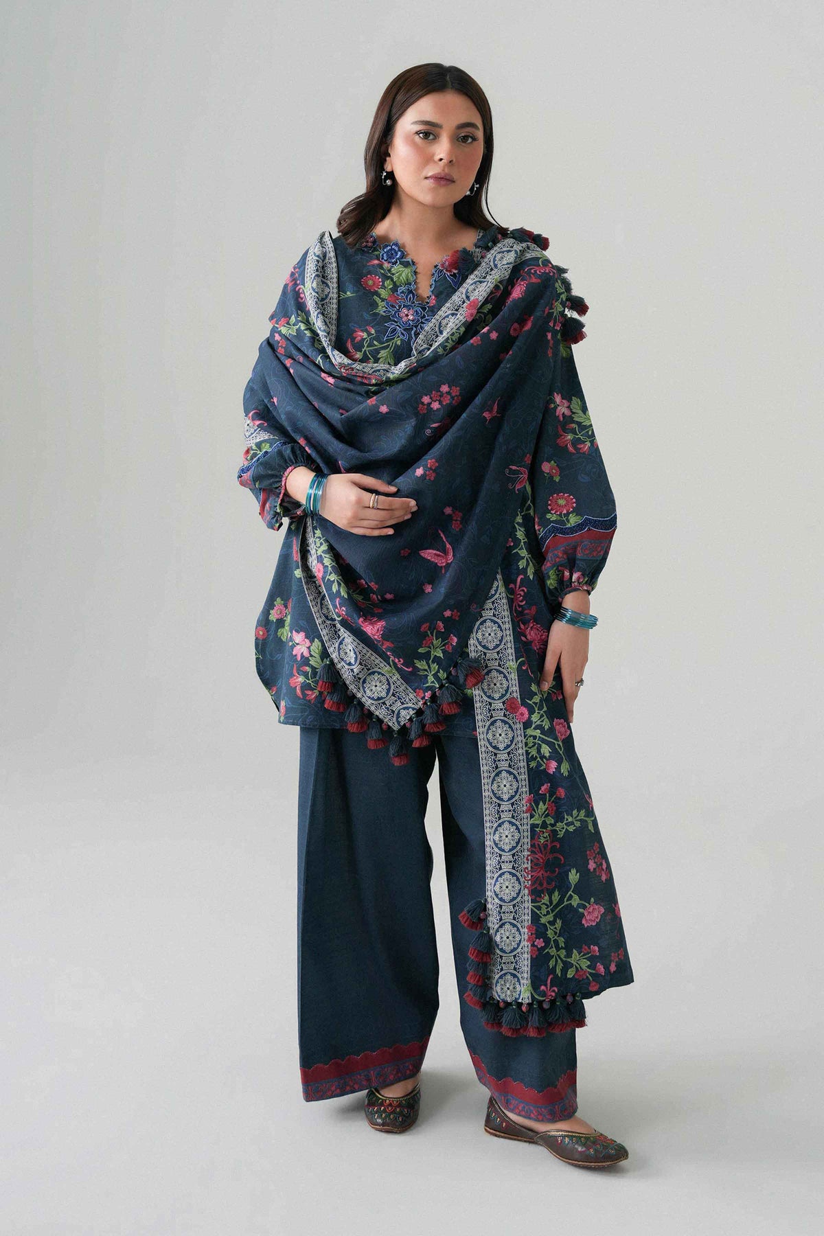3 Piece - Printed Embroidered Suit - U3PE-NISHA26WV1-99