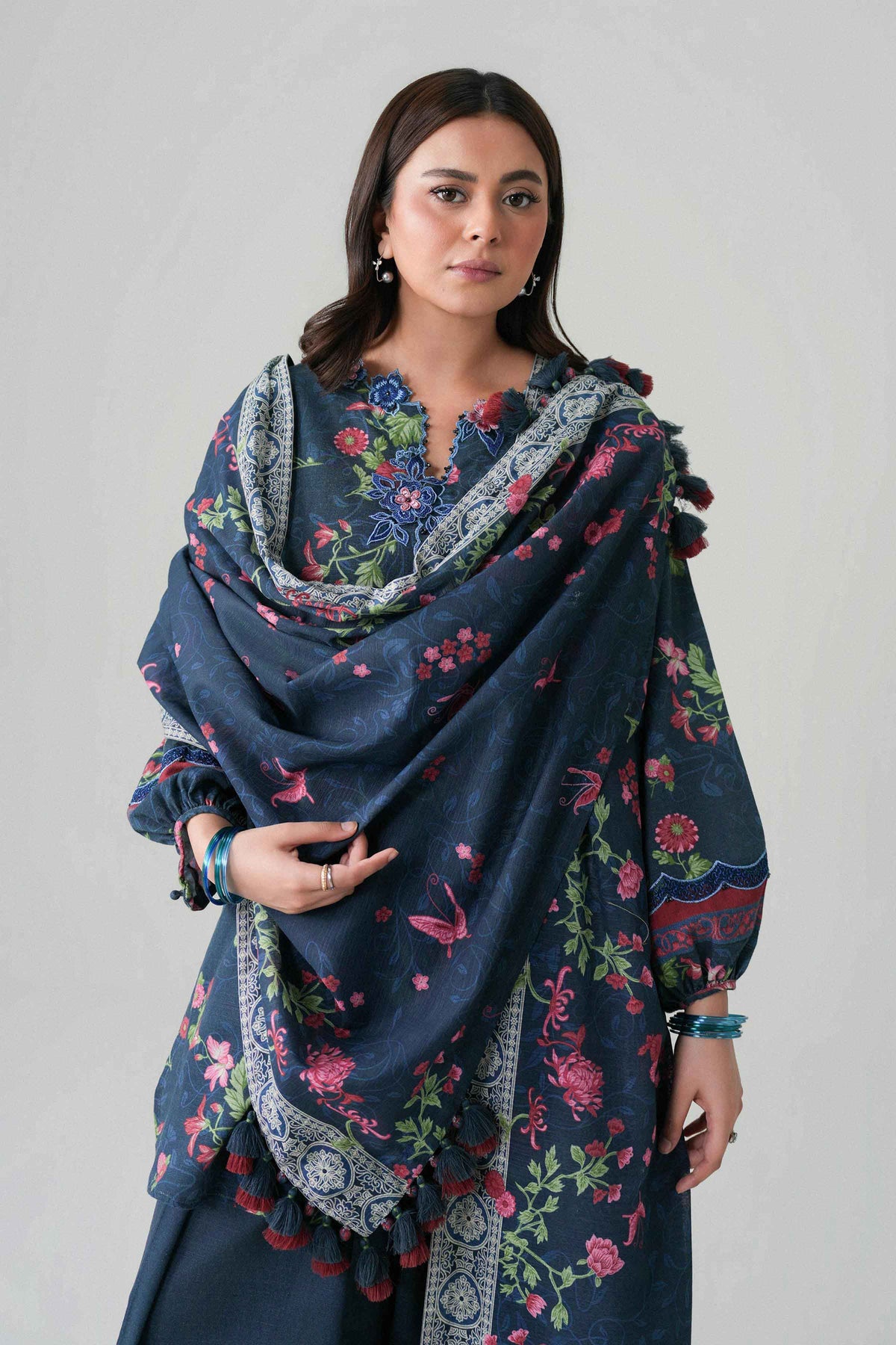 3 Piece - Printed Embroidered Suit - U3PE-NISHA26WV1-99