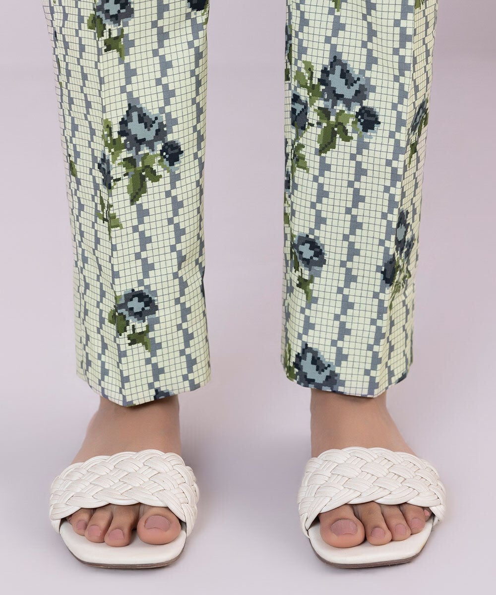 Printed Cambric Cigarette Pants