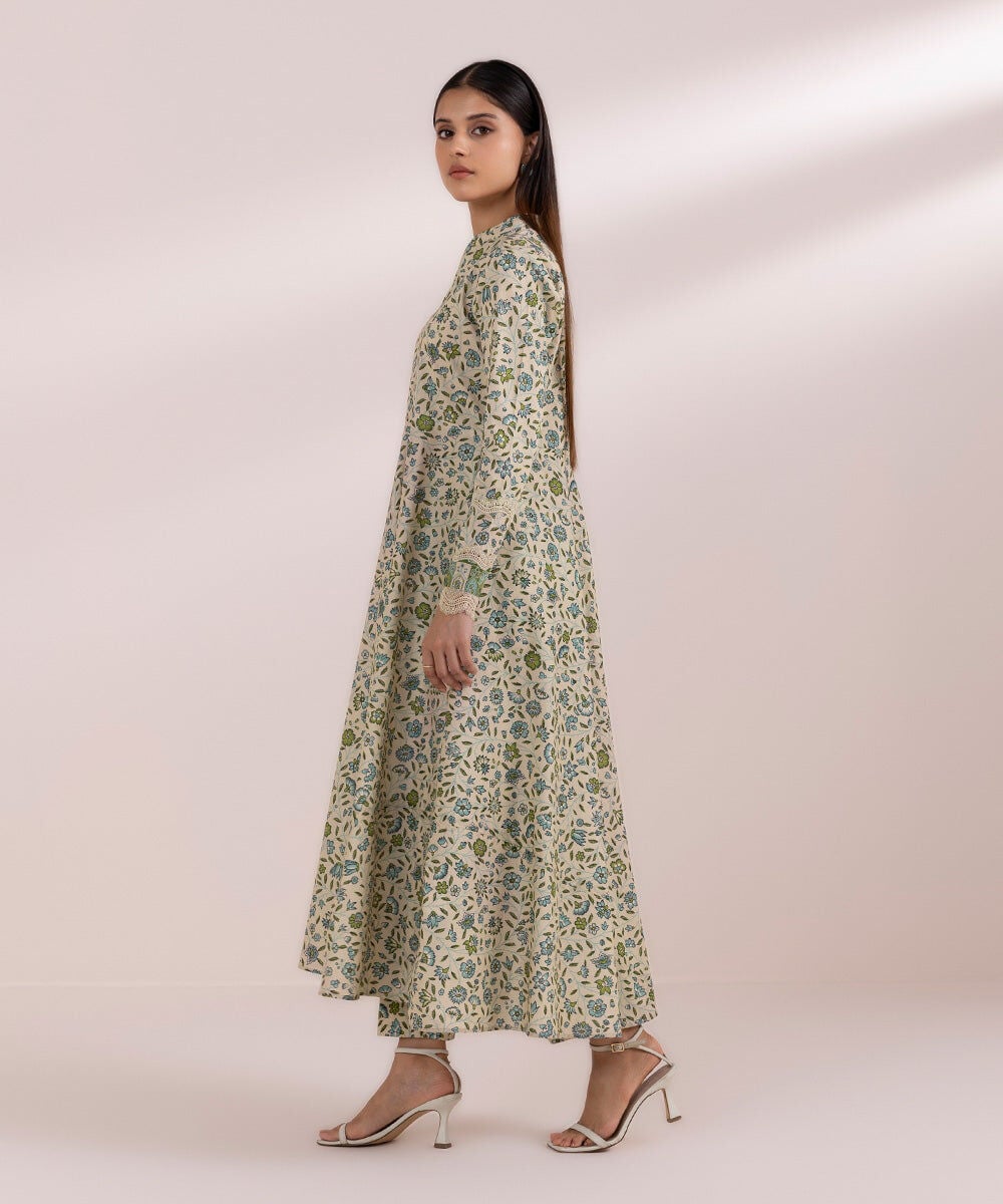 Printed Cambric Cigarette Pants