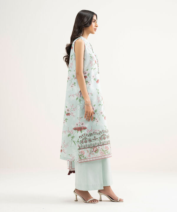 3 Piece - Embroidered Zari Lawn Suit