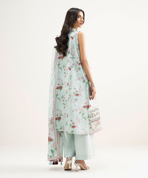3 Piece - Embroidered Zari Lawn Suit