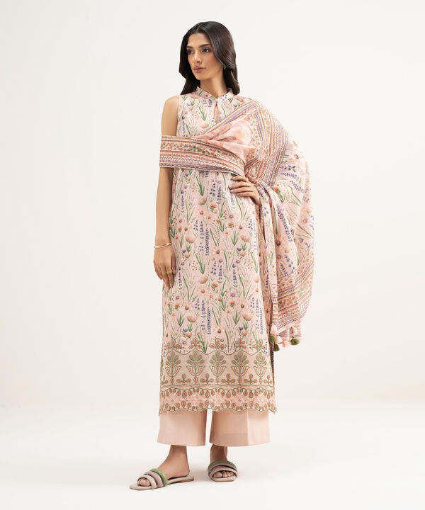 3 Piece - Embroidered Zari Lawn Suit