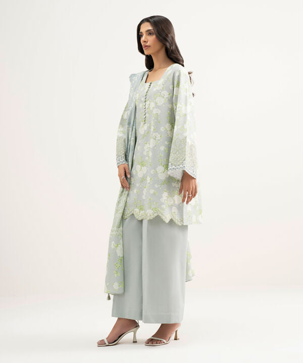 3 Piece - Embroidered Zari Lawn Suit