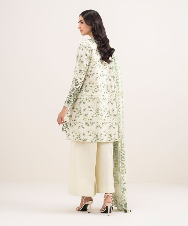 3 Piece - Embroidered Zari Lawn Suit