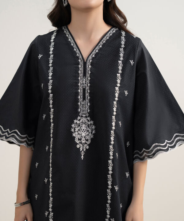 3 Piece - Embroidered Dobby Suit