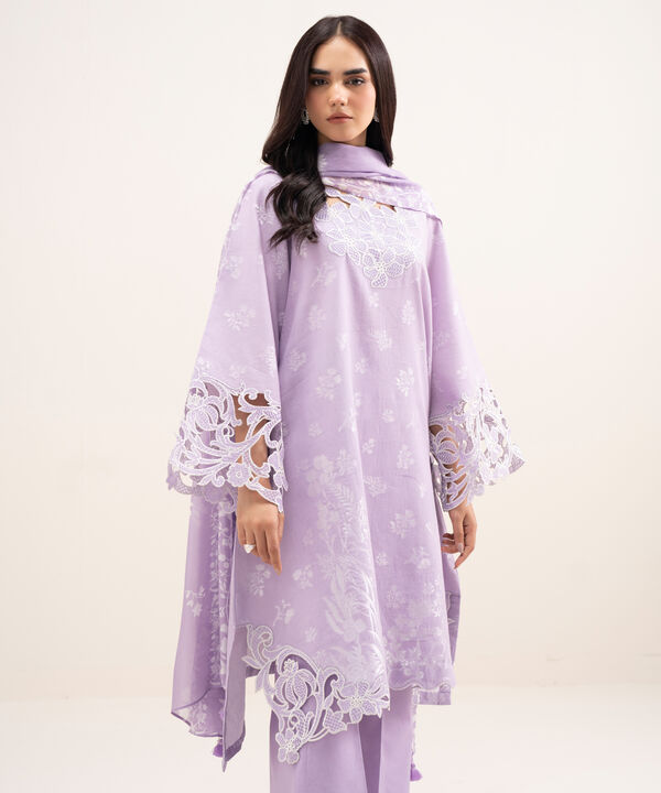 3 Piece - Embroidered Jacquard Suit