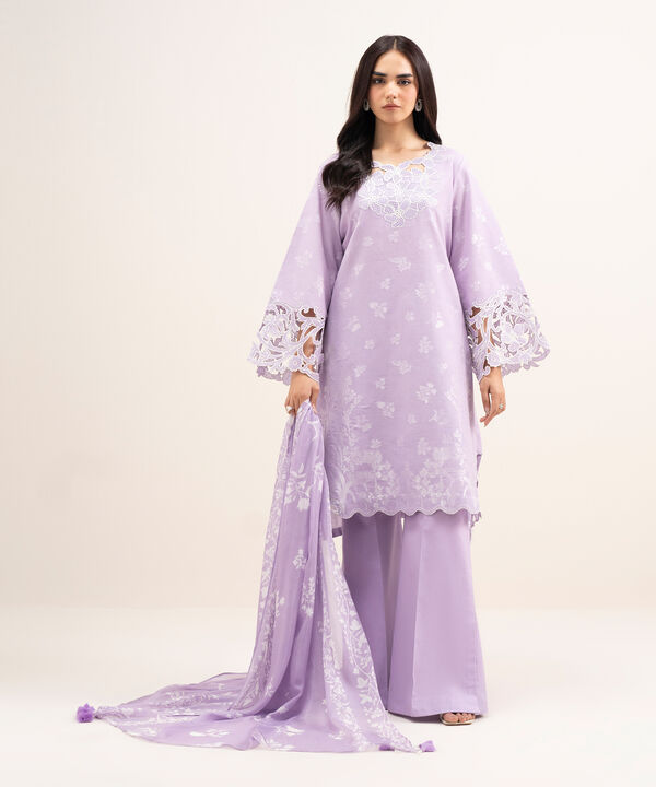 3 Piece - Embroidered Jacquard Suit