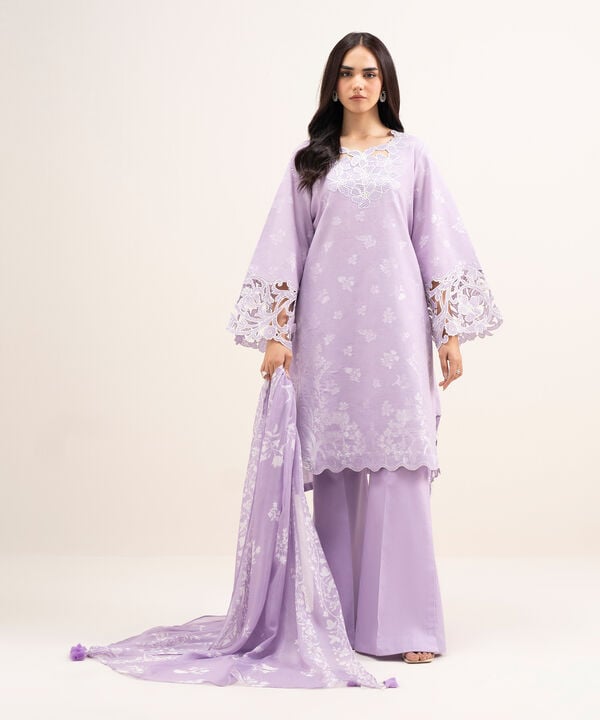 3 Piece - Embroidered Jacquard Suit