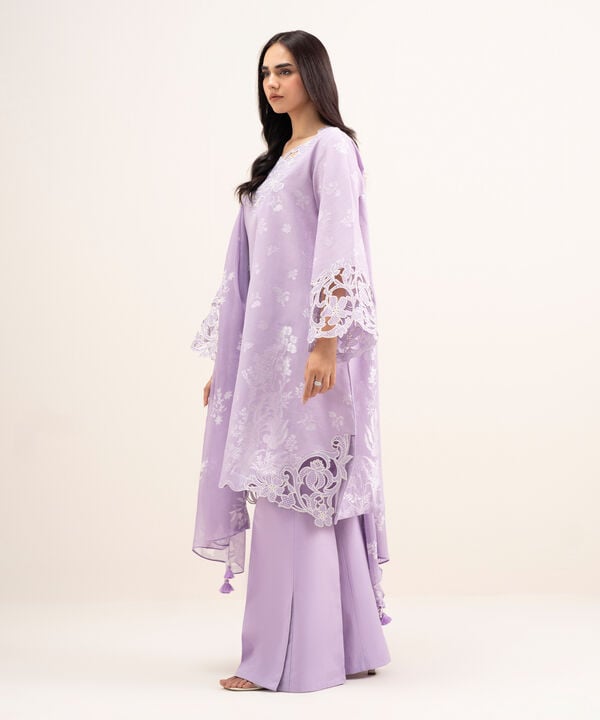 3 Piece - Embroidered Jacquard Suit