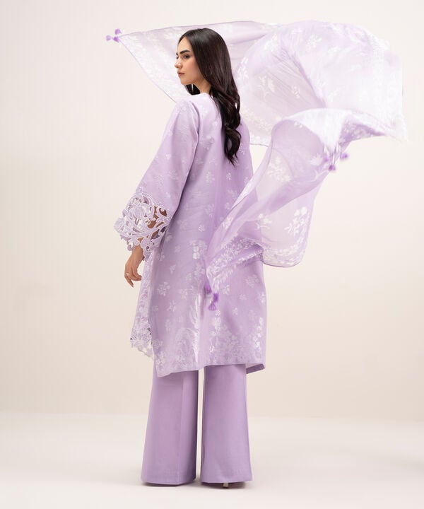 3 Piece - Embroidered Jacquard Suit