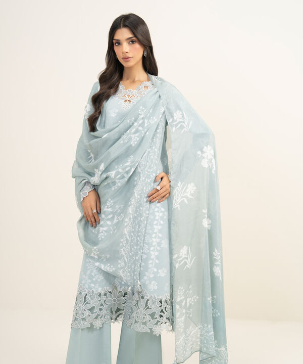 3 Piece - Embroidered Jacquard Suit