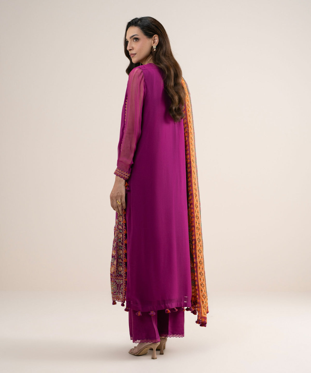 3 Piece - Embroidered Chiffon Suit U3PELXS26V75