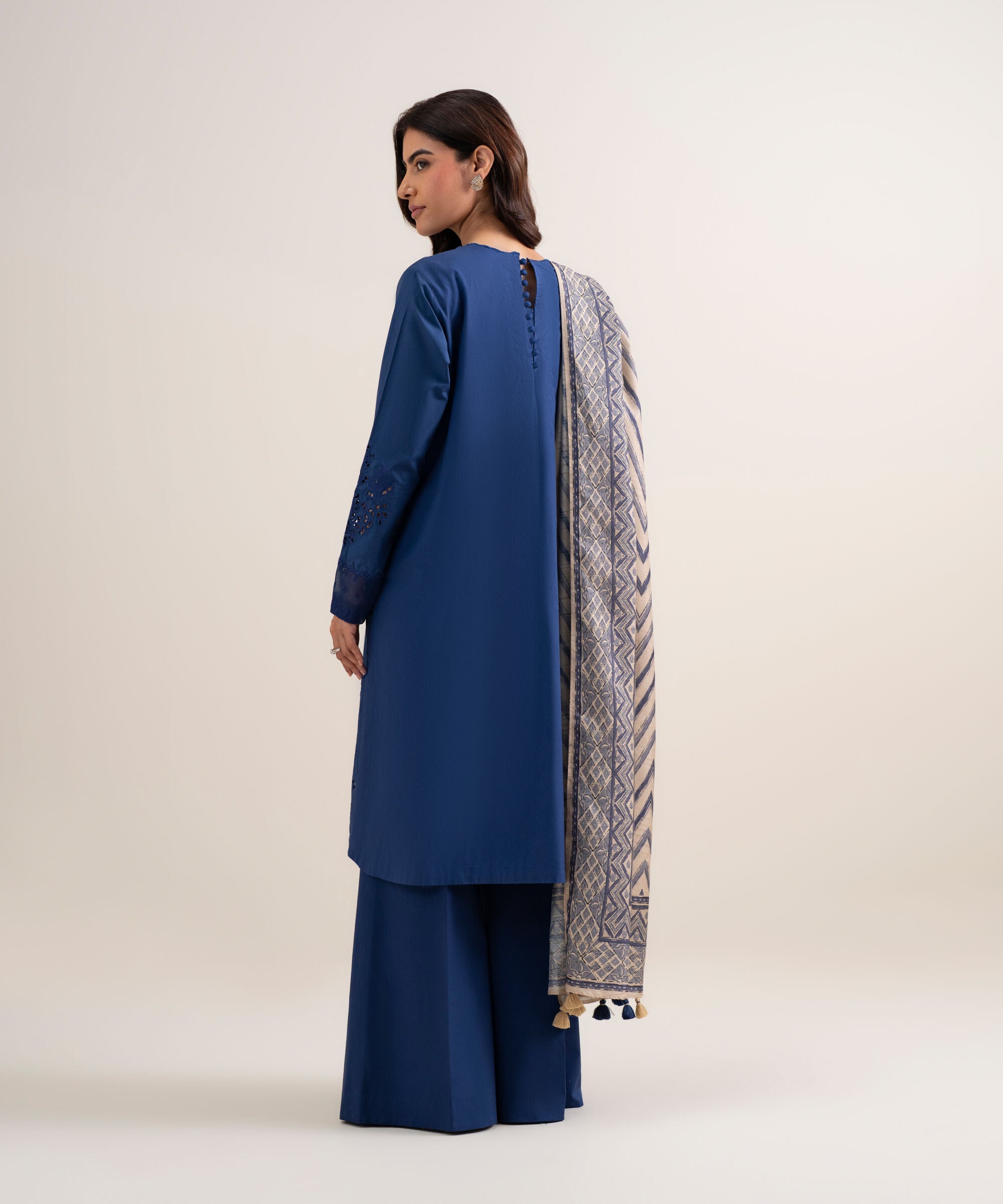 3 Piece - Embroidered Cotton Suit