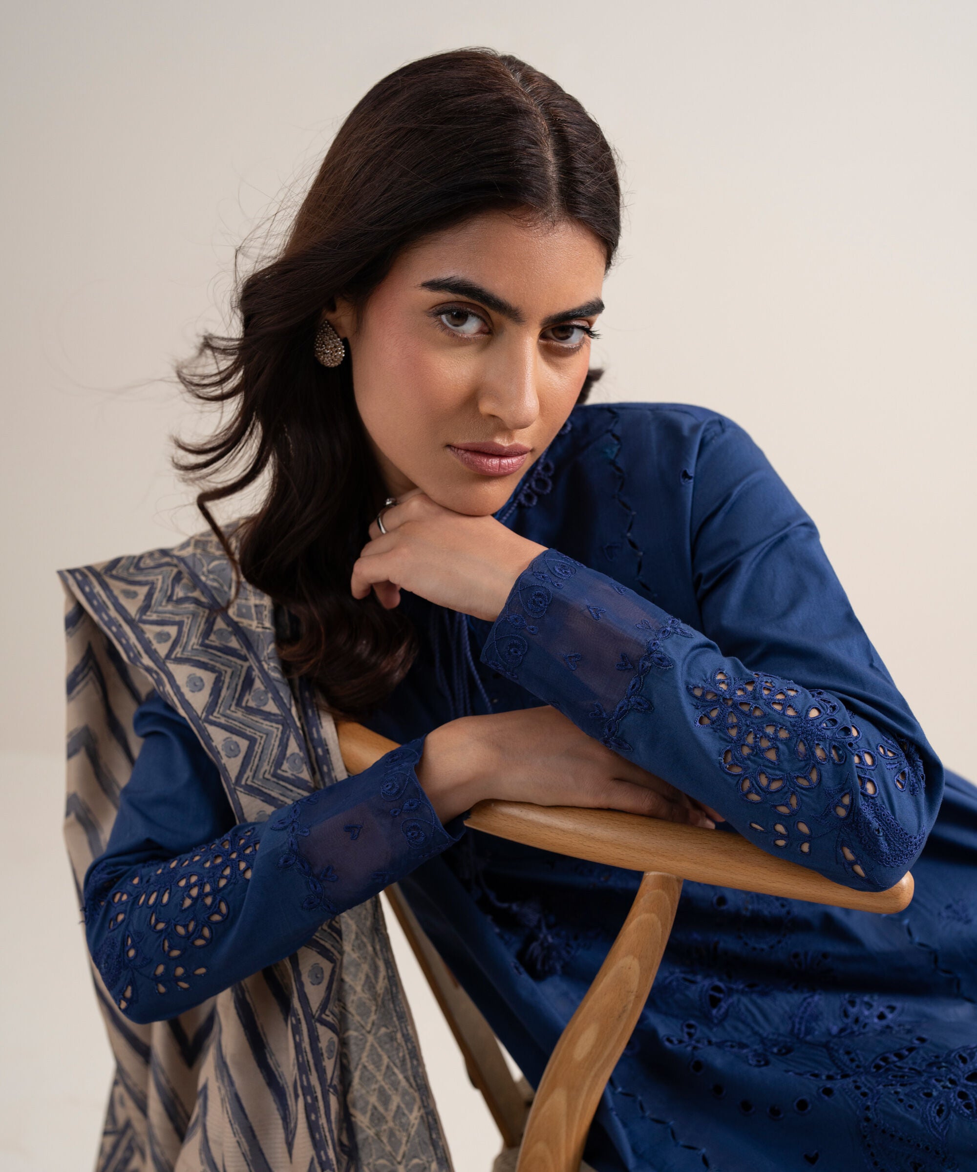 3 Piece - Embroidered Cotton Suit