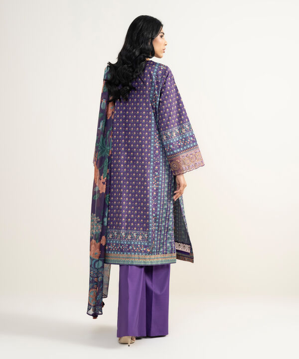 3 Piece - Embroidered Silk Suit