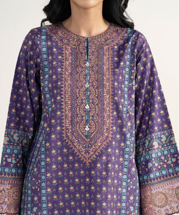 3 Piece - Embroidered Silk Suit