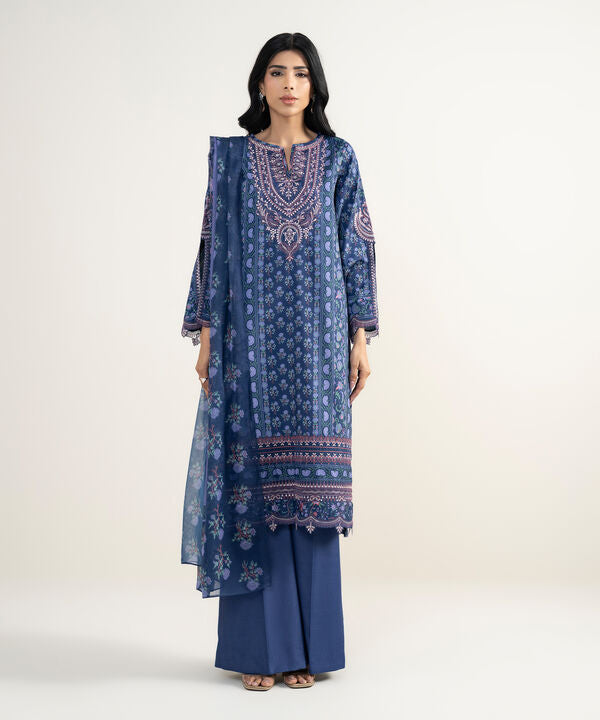 3 Piece - Embroidered Silk Suit