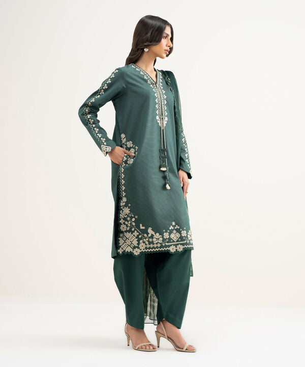 3 Piece - Embroidered Zari Lawn Suit