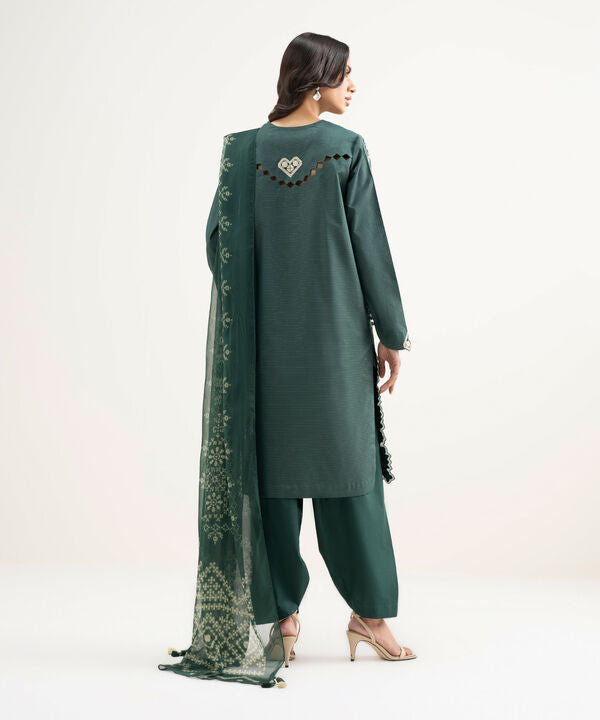 3 Piece - Embroidered Zari Lawn Suit