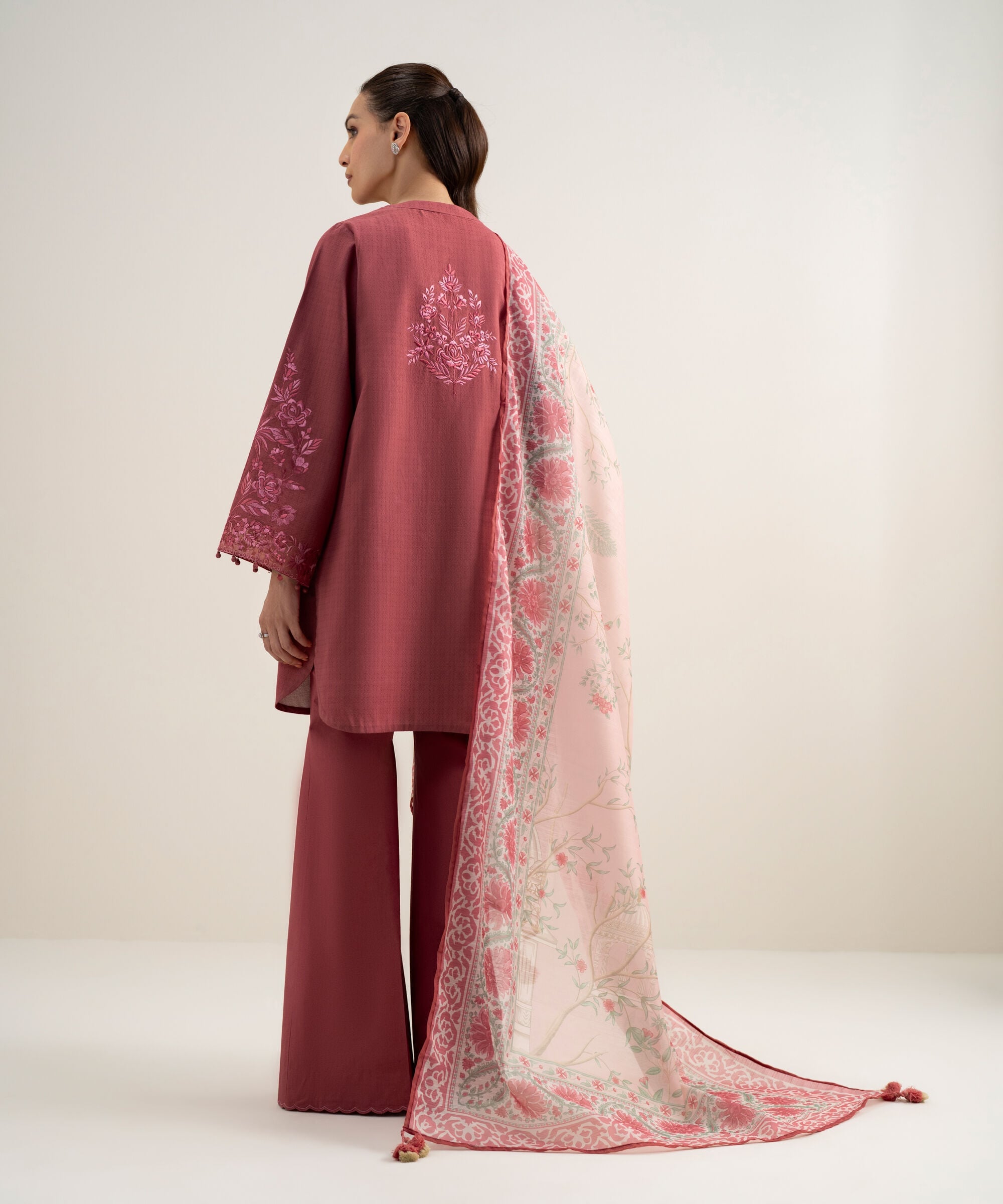 3 Piece - Embroidered Dobby Suit