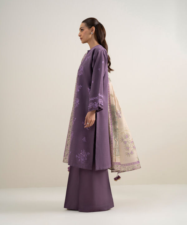 3 Piece - Embroidered Dobby Suit