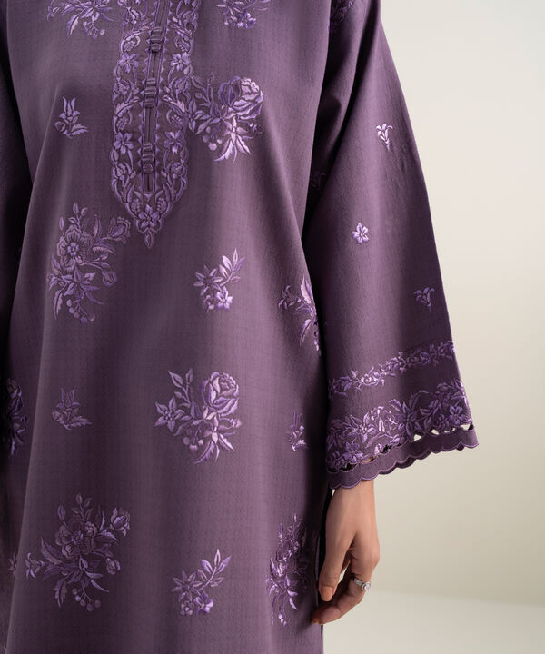 3 Piece - Embroidered Dobby Suit