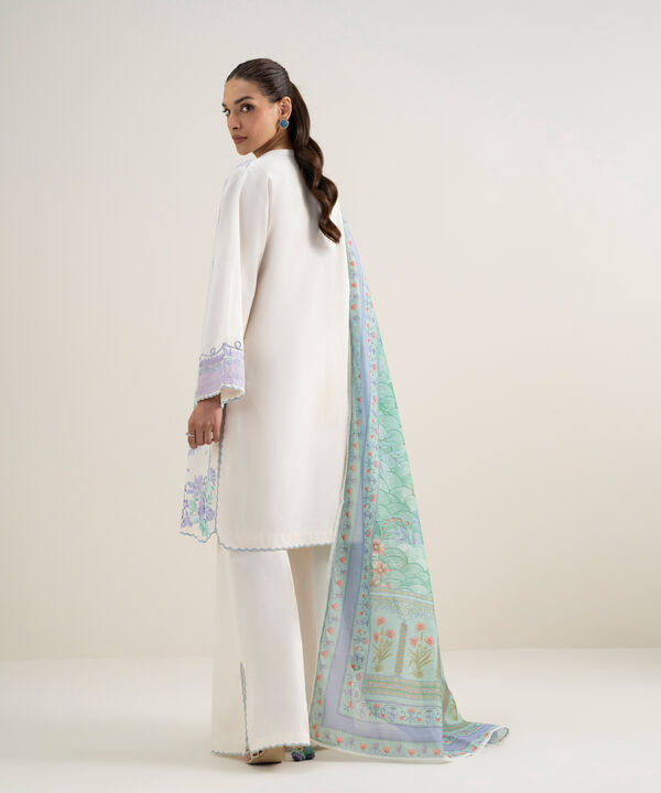 3 Piece - Embroidered Dobby Suit