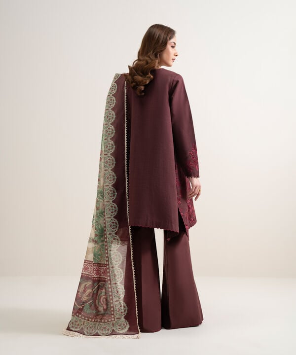 3 Piece - Embroidered Dobby Suit