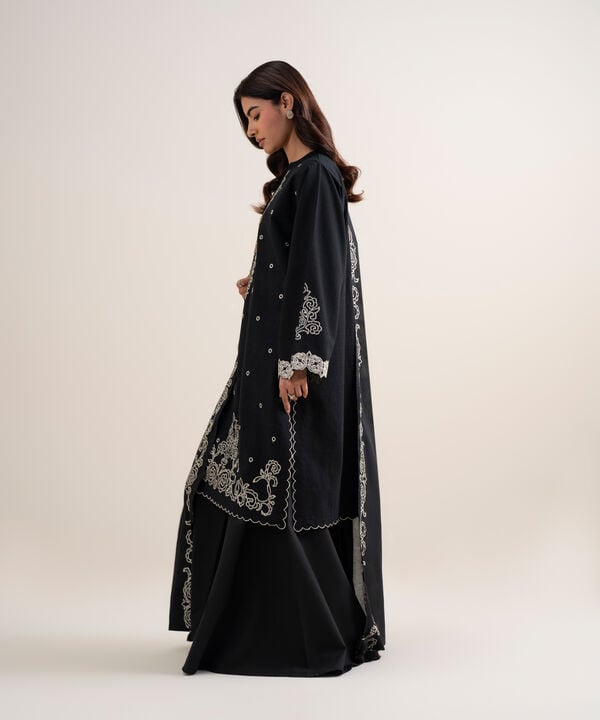 3 Piece - Embroidered Dobby Suit