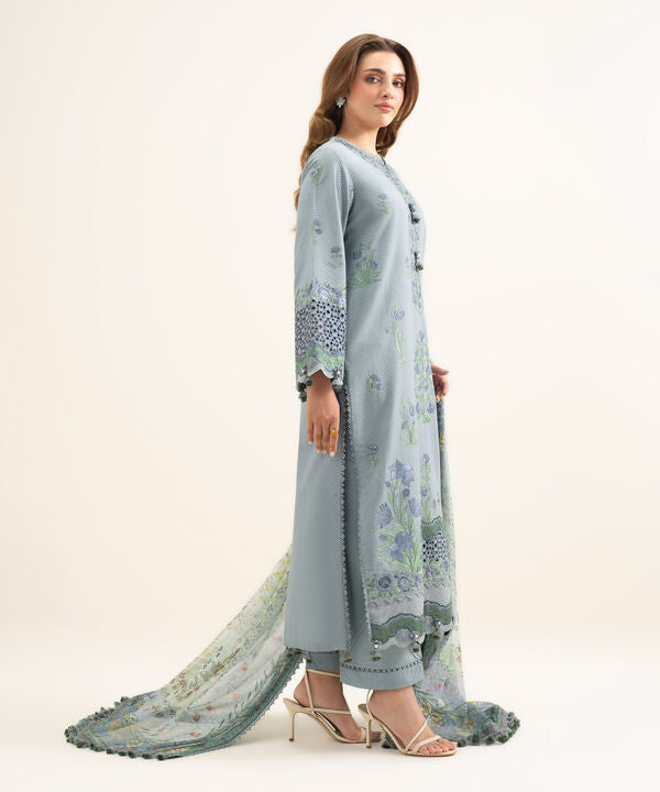 3 Piece - Embroidered Dobby Suit