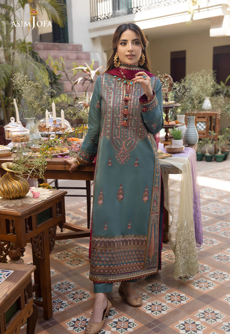 Ajso-65 Unstitched 2 Pcs Shirt Dupatta