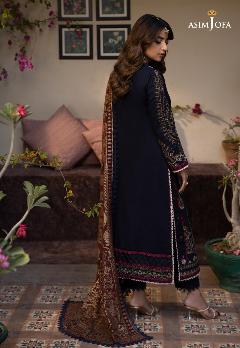 AJZB-22 Designers Stitched EMBROIDERED CAMBRIC 3 PCS