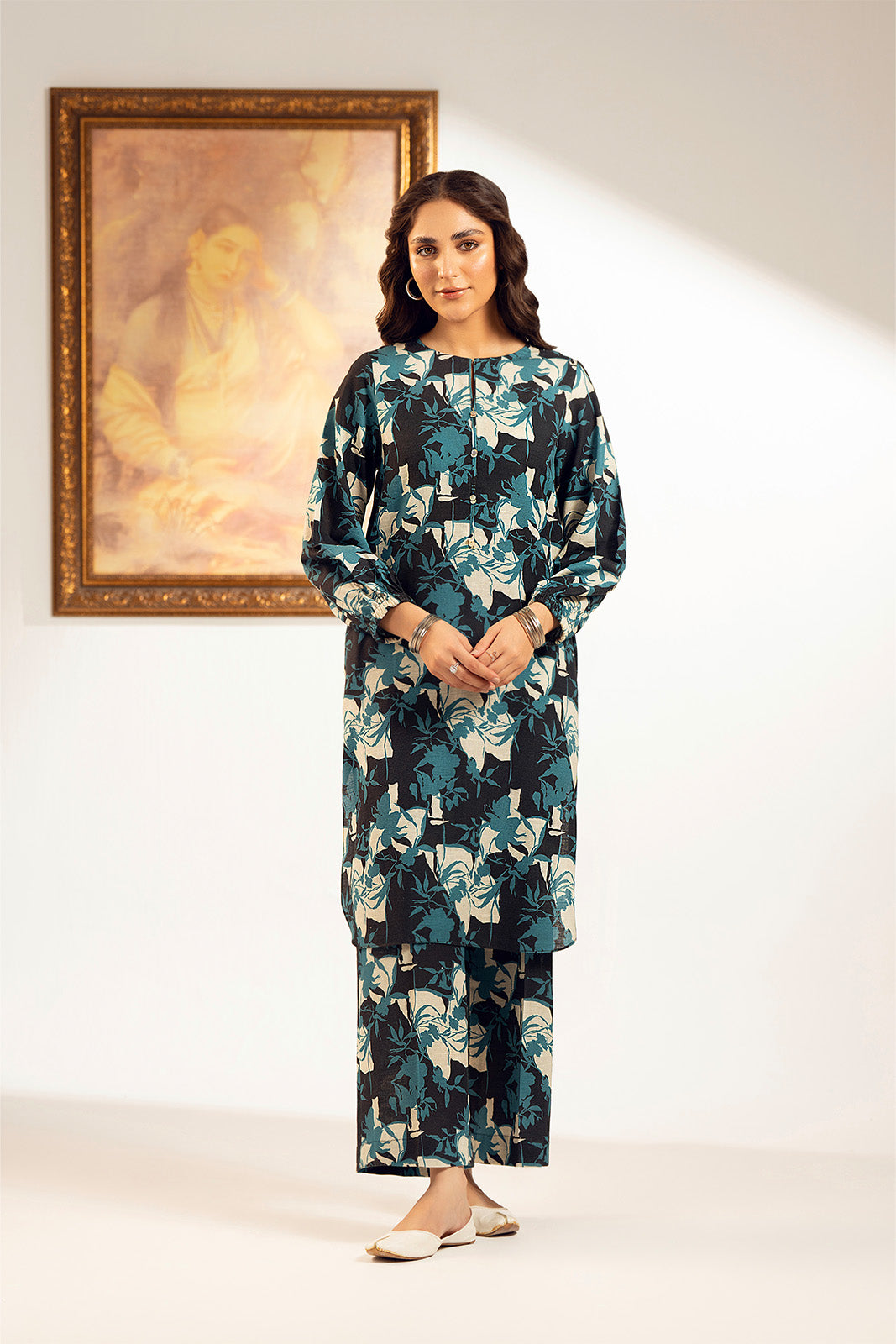 2 Piece Unstitched Printed Cambric Printed Suit (UC0067)