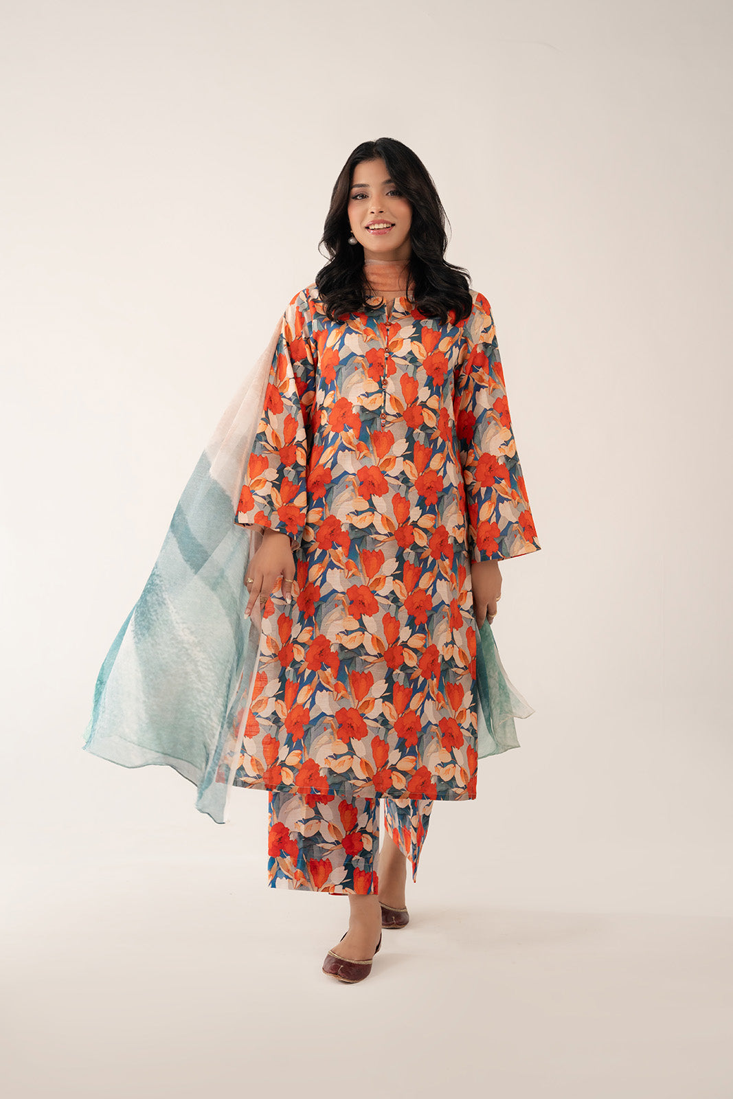 3 Piece Unstitched Slub Khaddar Printed Suit (UC0072)