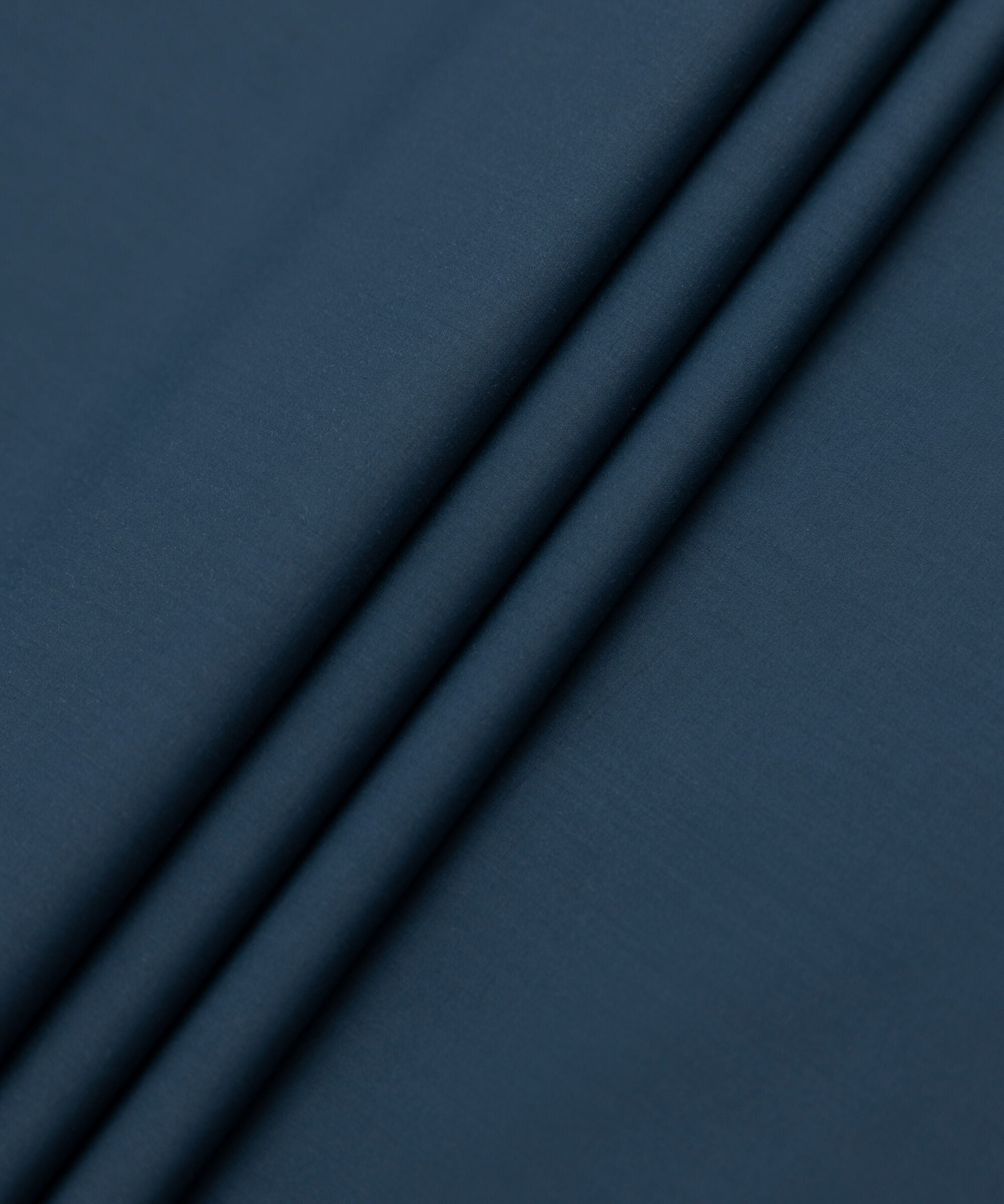 Men's Unstitched Two-Piece Premium Giza Cotton Navy Blue Suit.