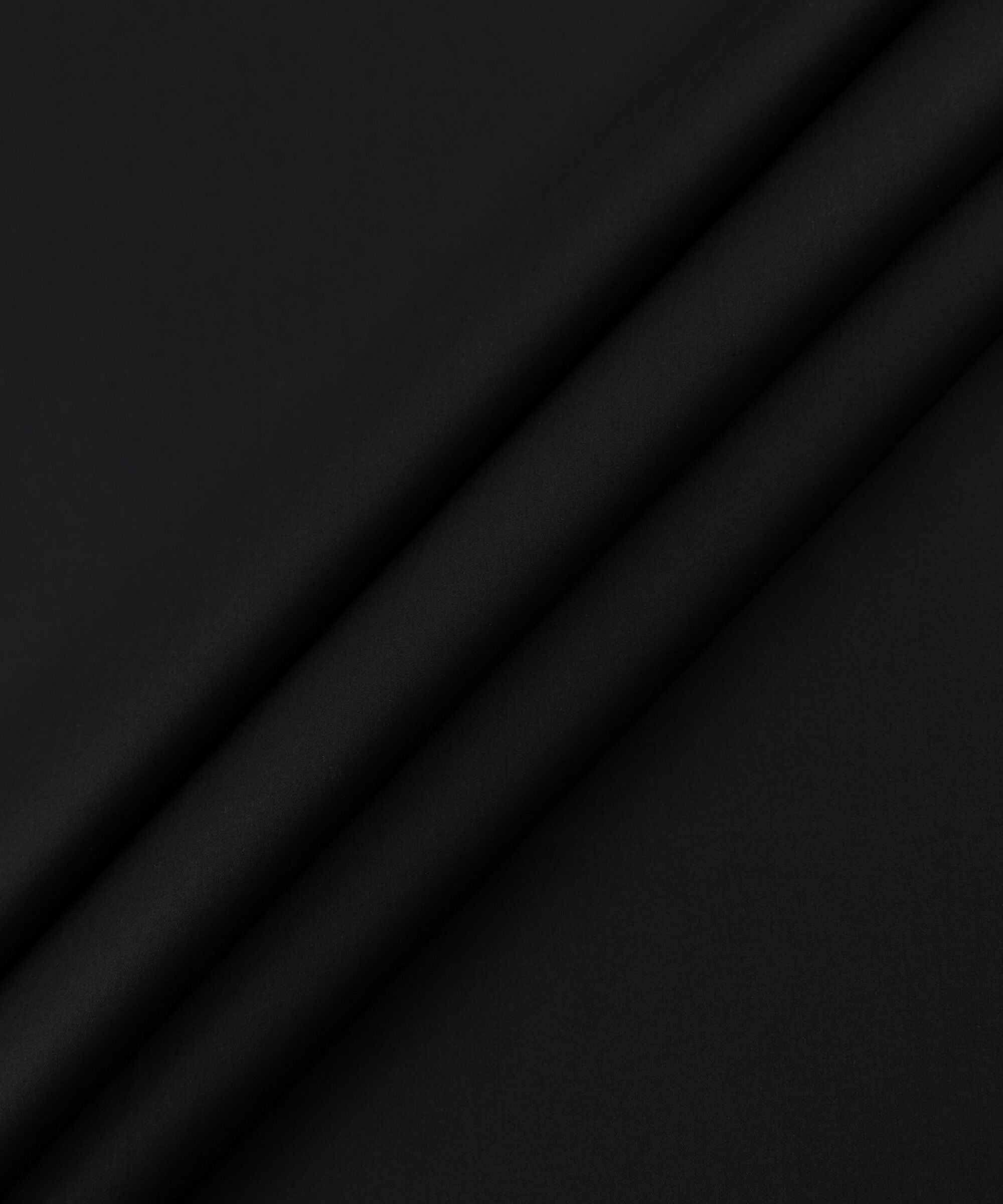 Men's Unstitched Two-Piece Cotton Dobby Black Suit.
