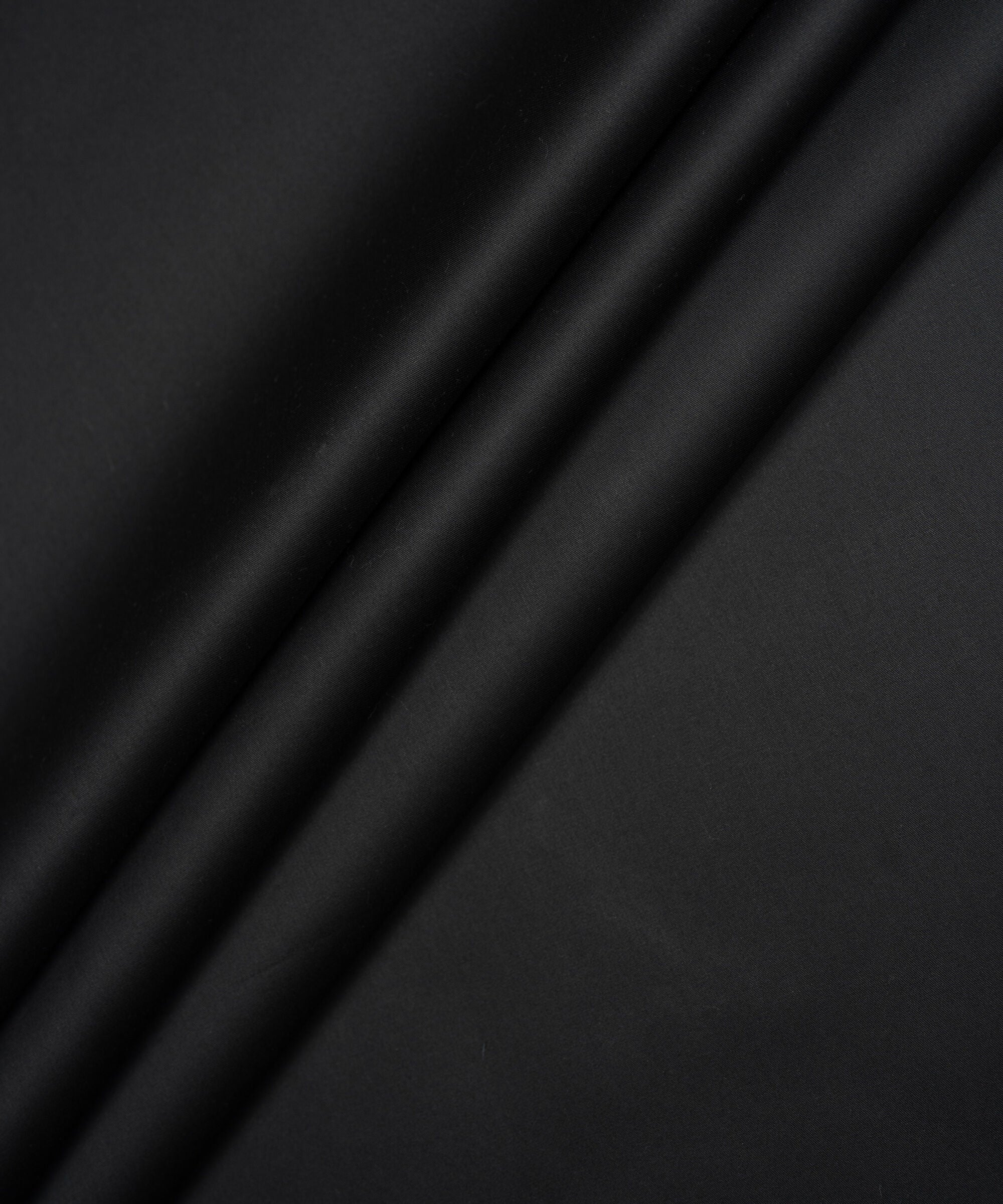 Men's Unstitched Two-Piece Black  Luxury Pima Cotton Suit