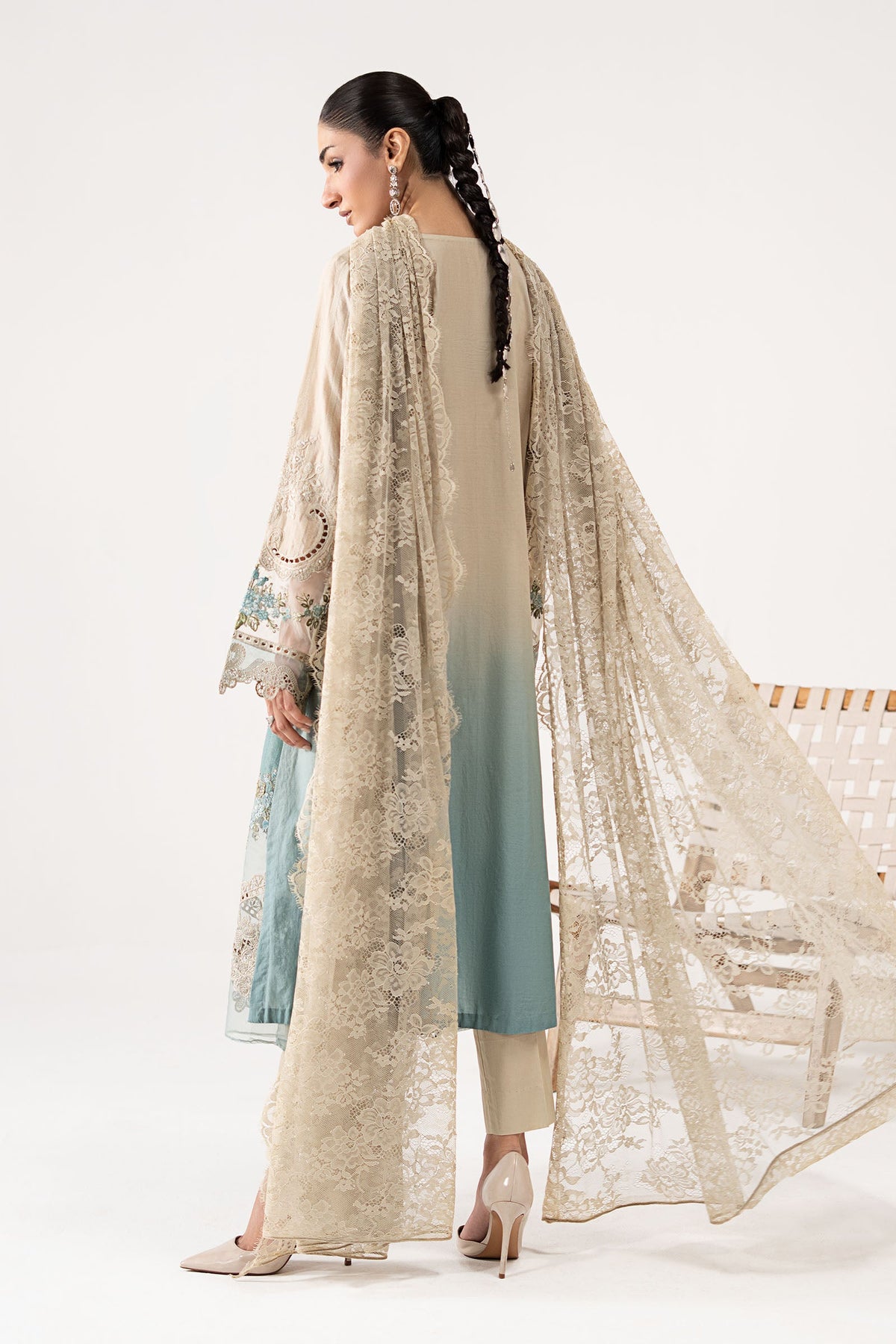 3 Piece Embroidered Dobby Lawn Suit