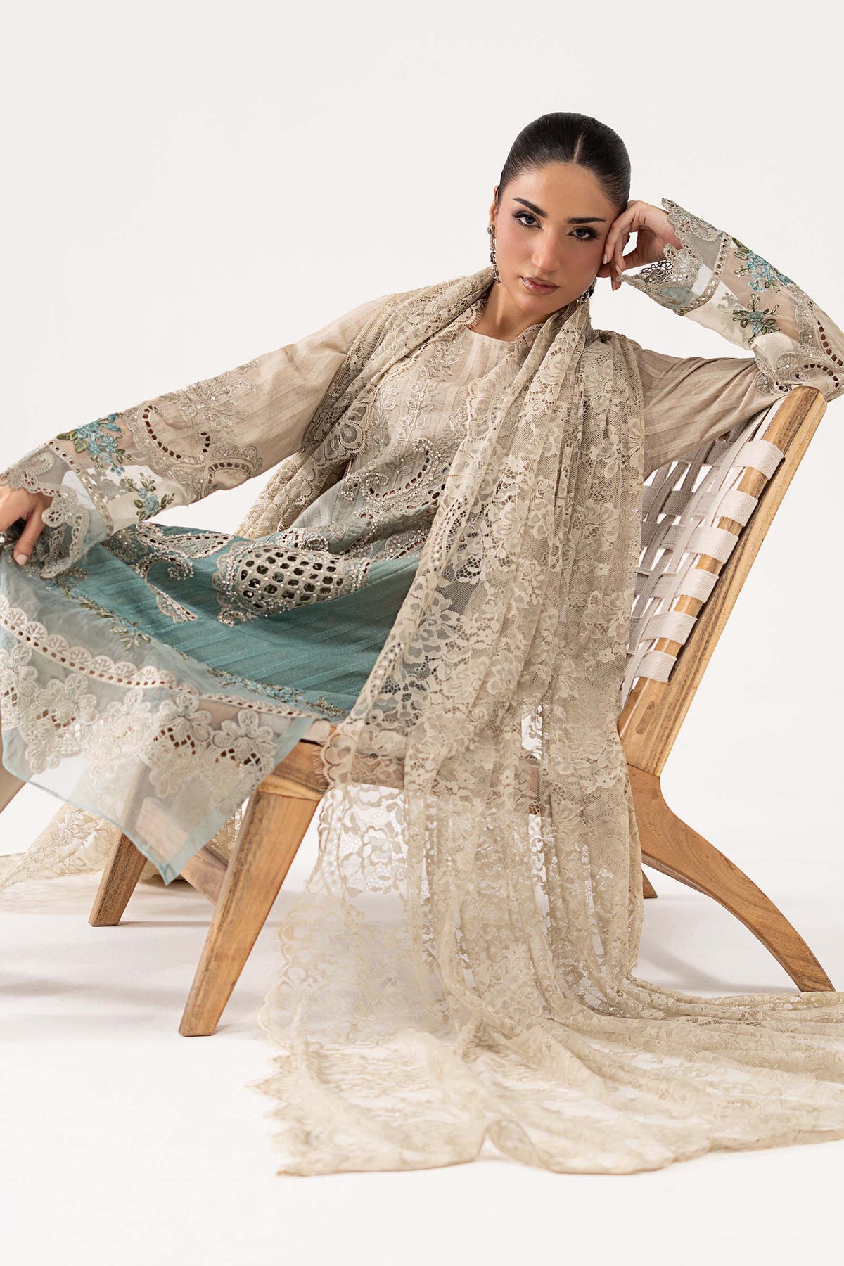 3 Piece Embroidered Dobby Lawn Suit
