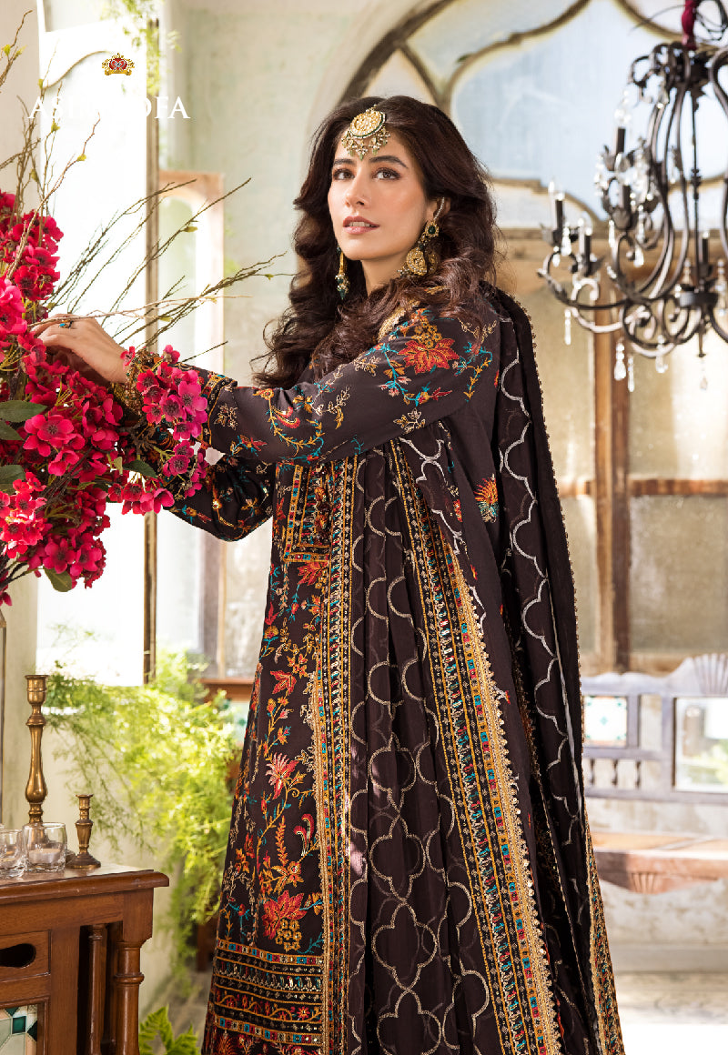 Ajlr-01 Designers Stitched Embroidered Lawn 3 Pcs