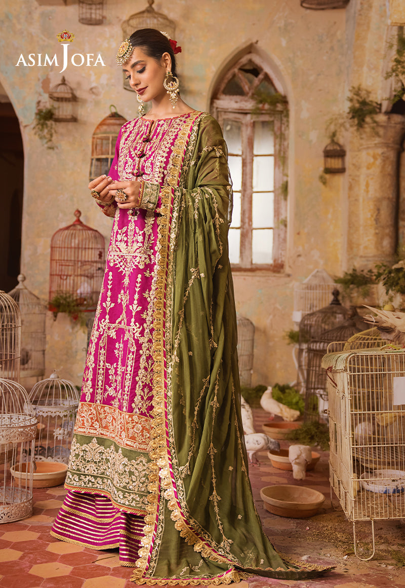 AJLR-02 DESIGNERS STITCHED EMBROIDERED SILK 3 PCS