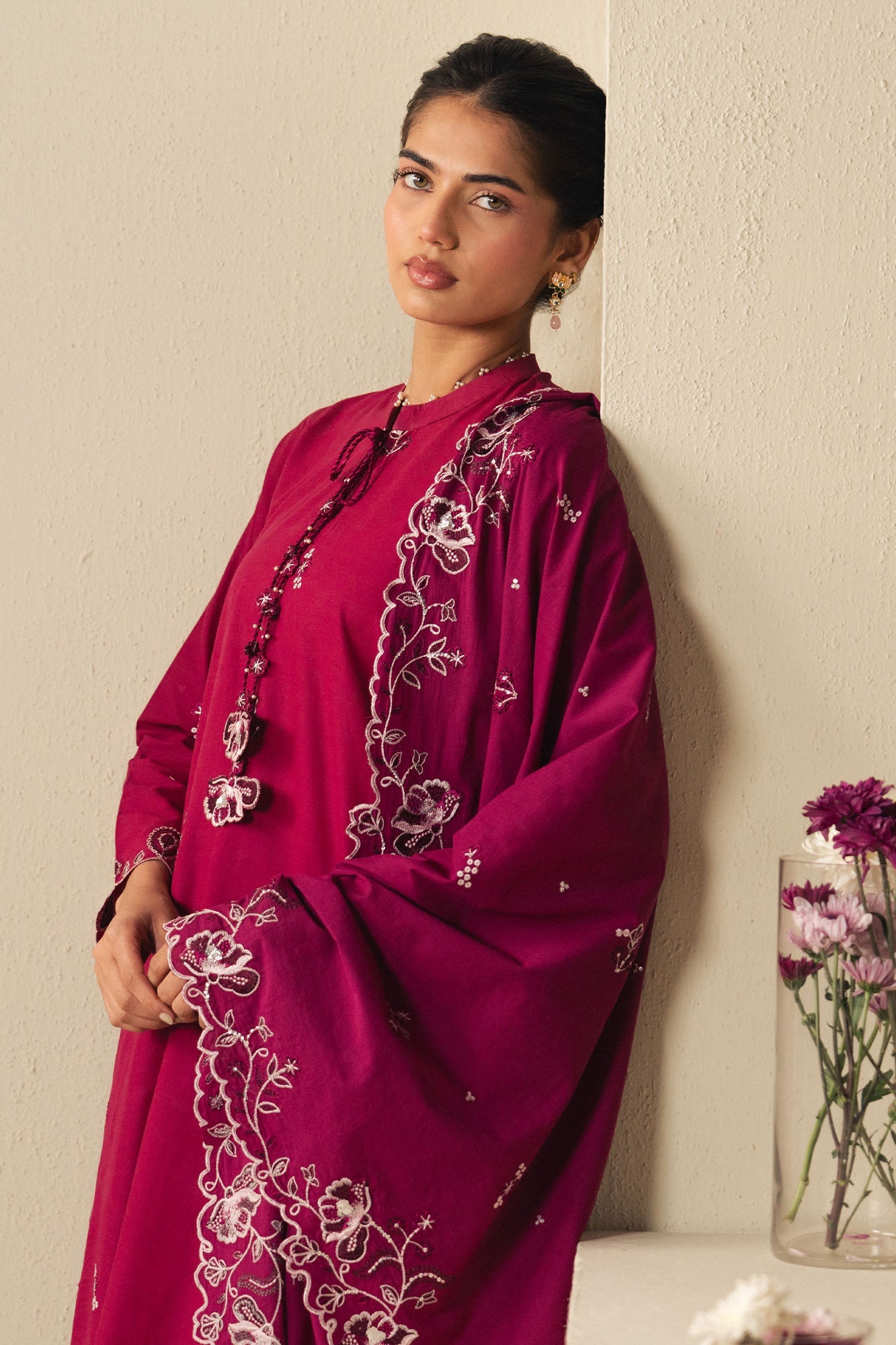 CHERRIES JUBILEE-2PC (SHIRT & DUPATTA)