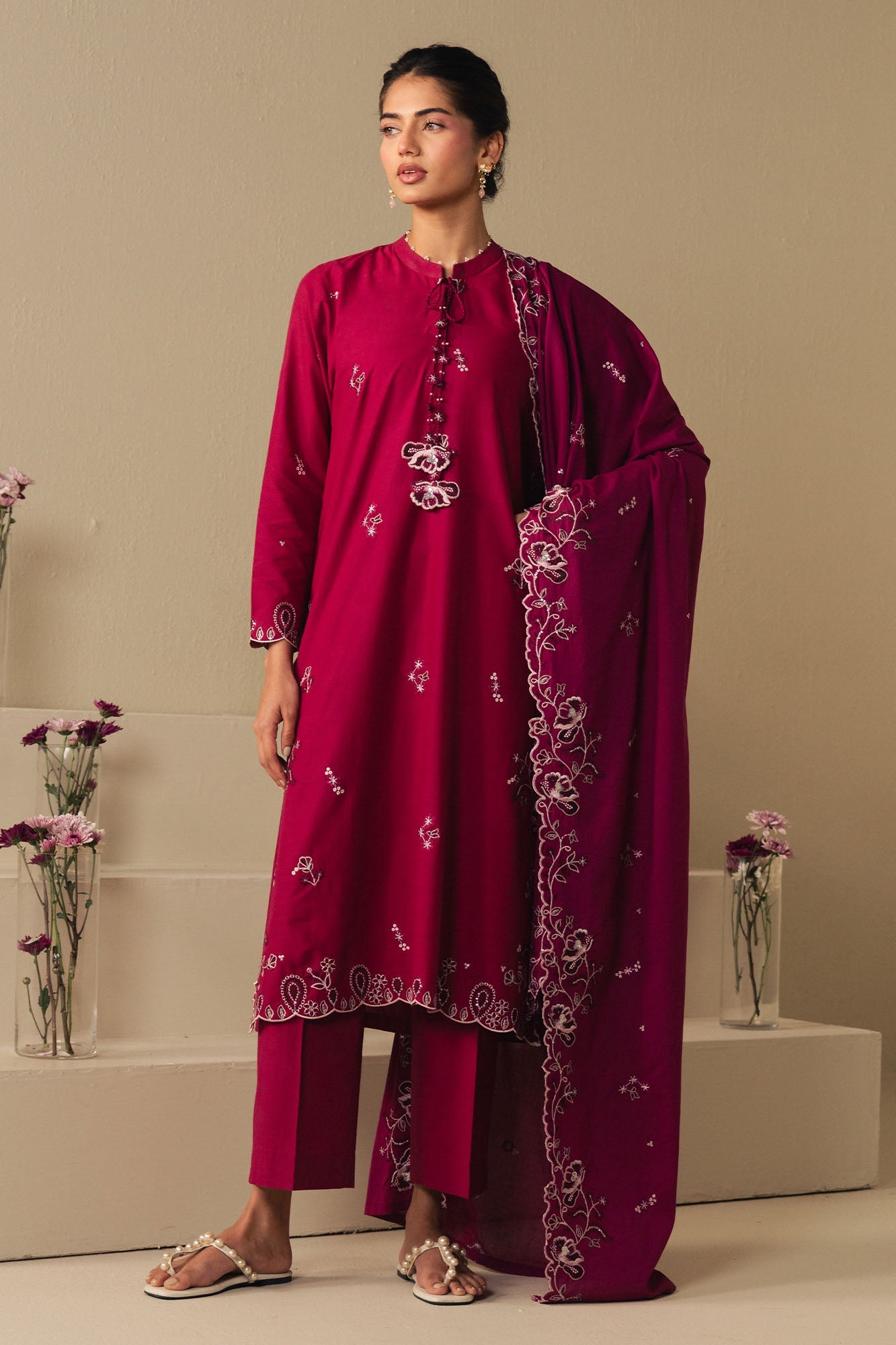CHERRIES JUBILEE-2PC (SHIRT & DUPATTA)