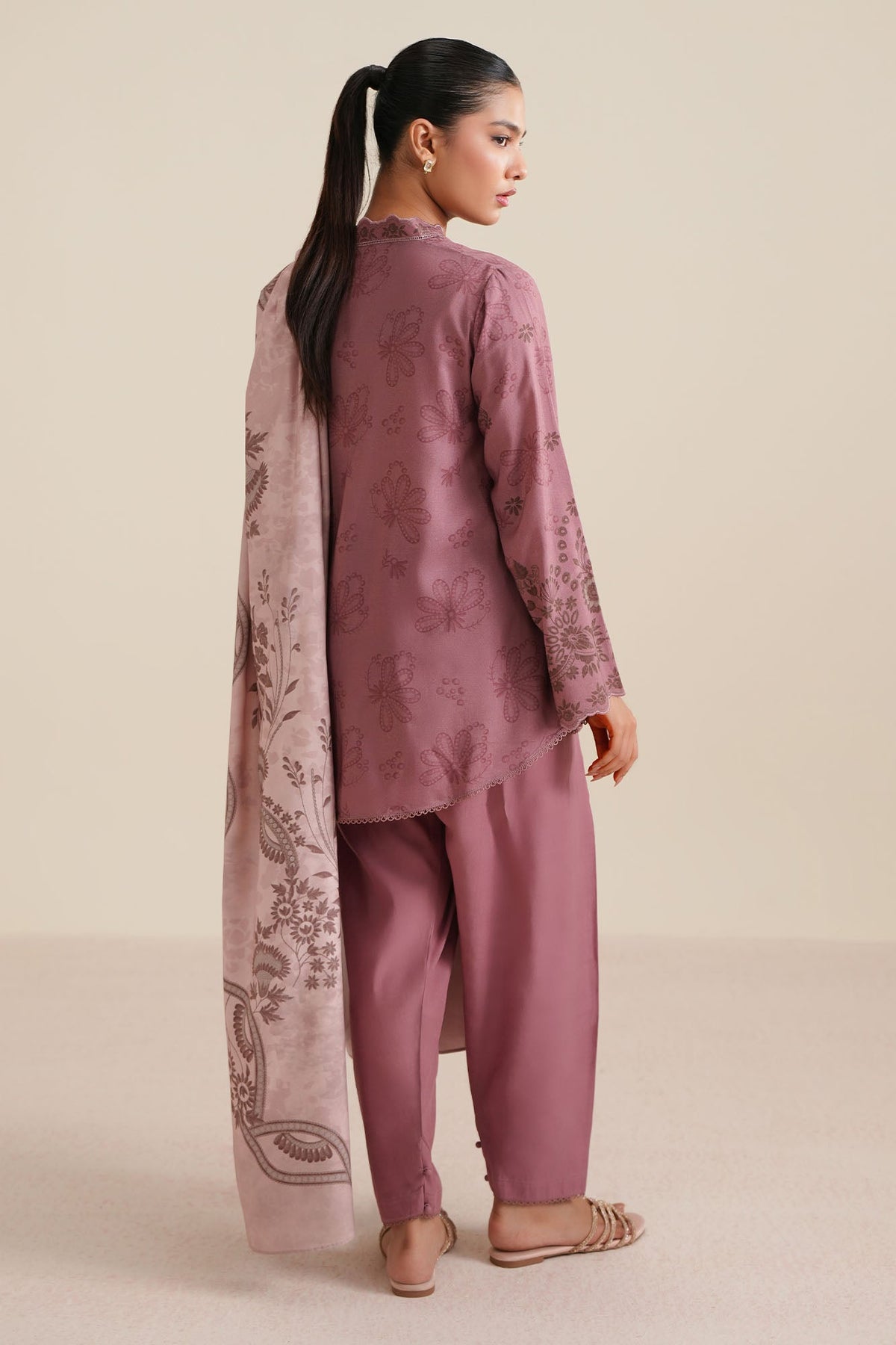 SOFT PETAL -3PC LINEN PRINTED SUIT