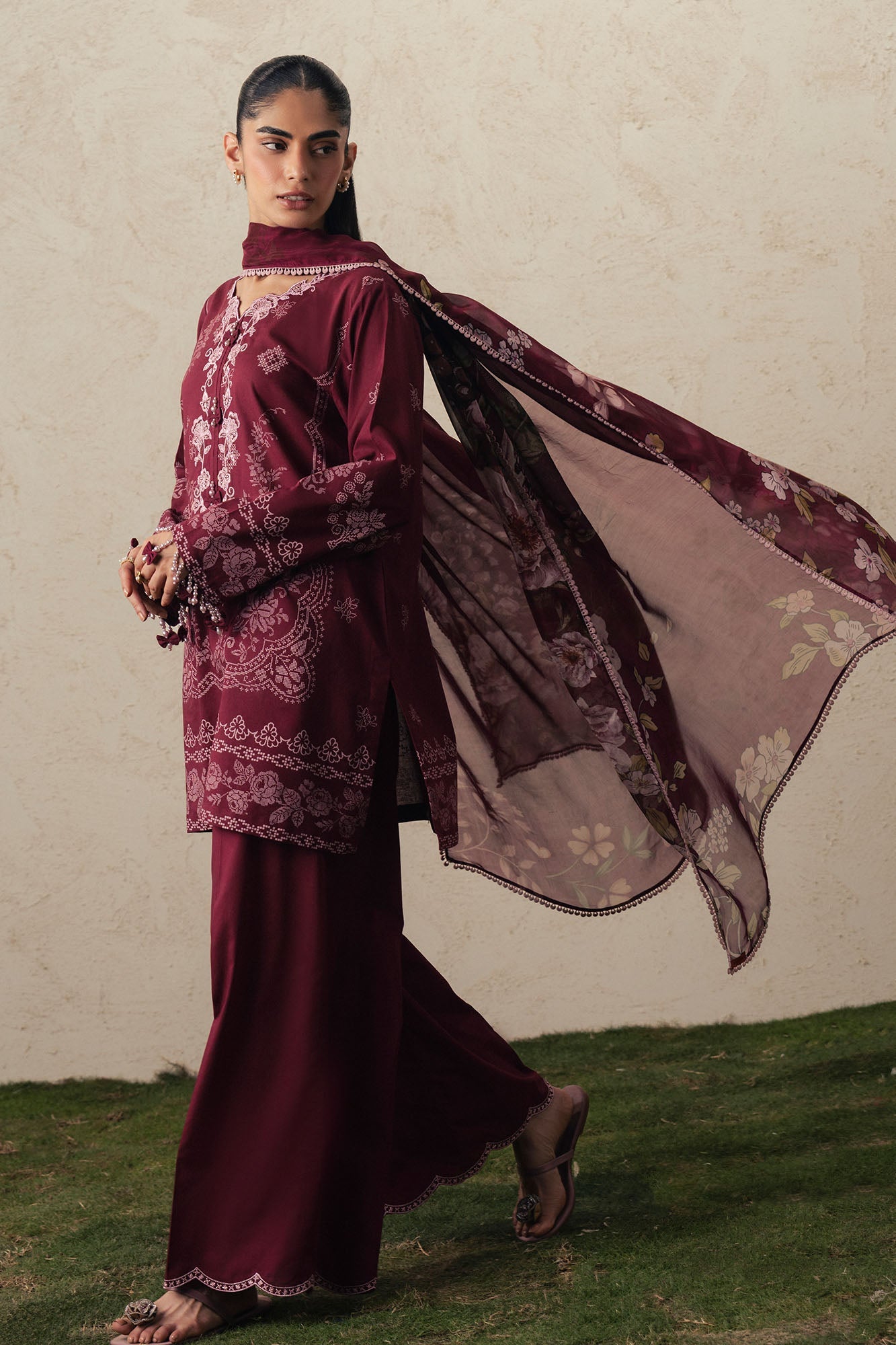 VELVET WHISPER-3PC PRINTED SUIT
