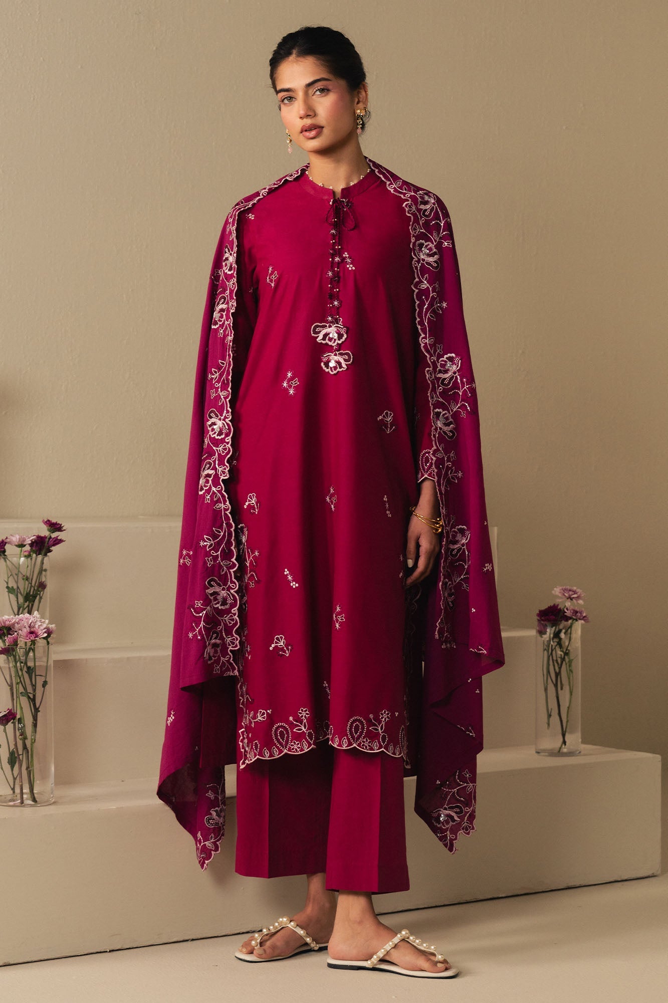 CHERRIES JUBILEE-2PC (SHIRT & DUPATTA)