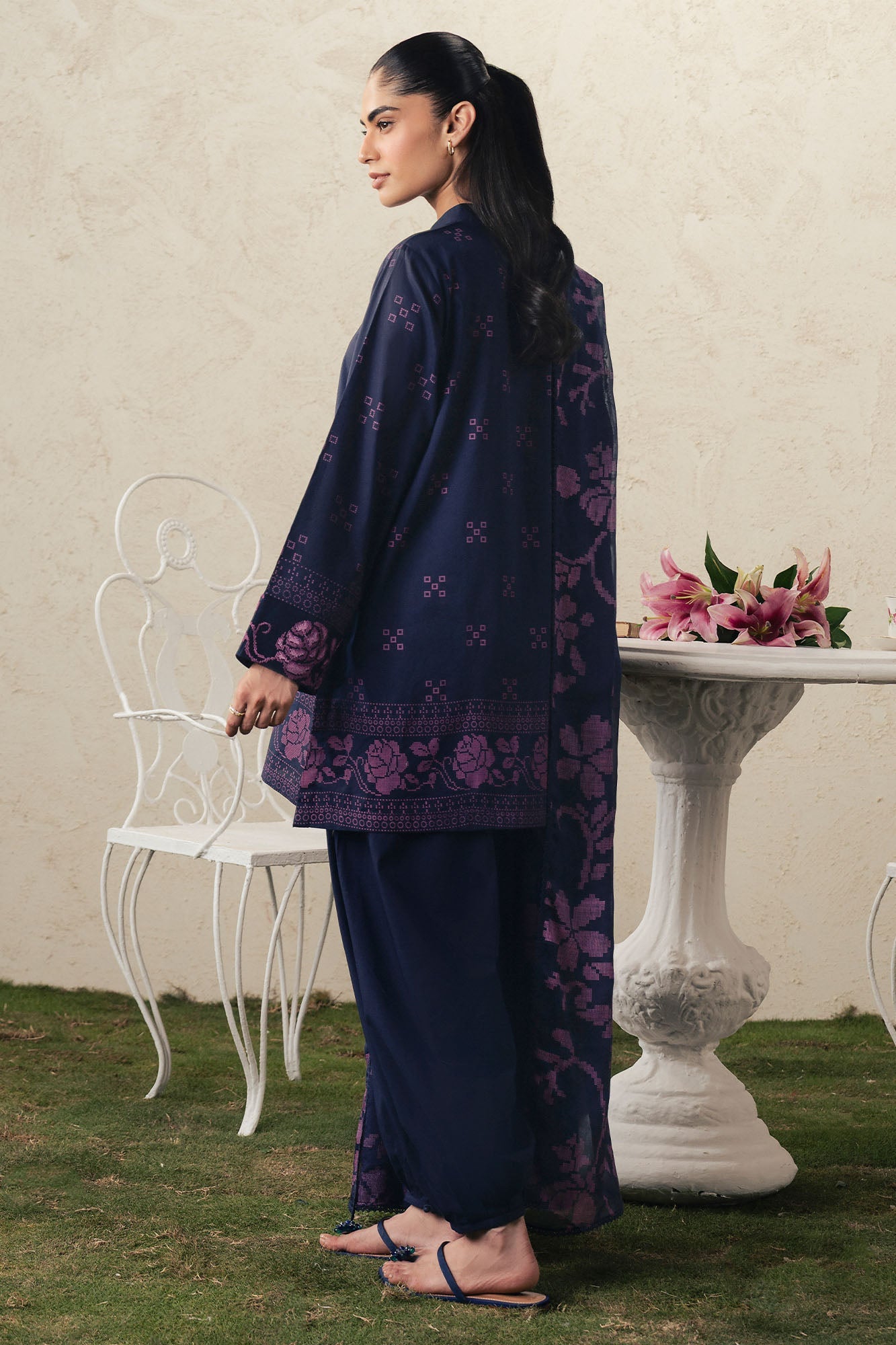 MAGENTA MUSE-3PC PRINTED SUIT