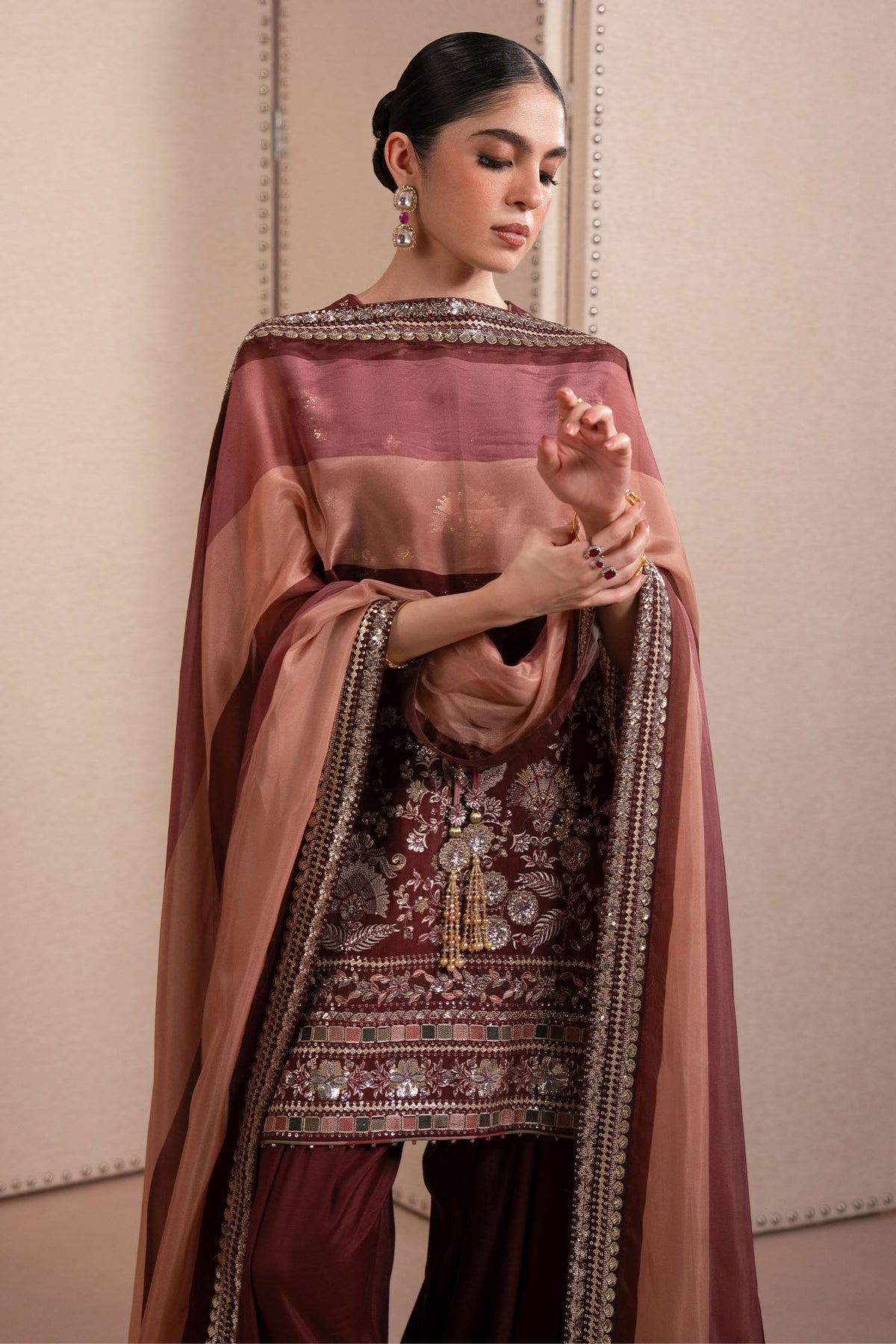 RUBY ROYALE-3PC SILK EMBROIDERED SUIT